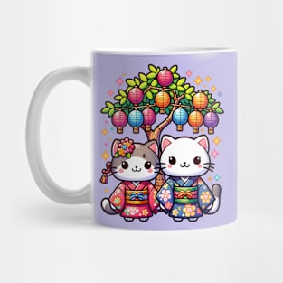 Tanabata Kittens in Kimonos Mug